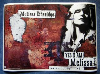 Rare Melissa Etheridge Yes I Am Signature Orig Promo Poster 1993 Limited Edition