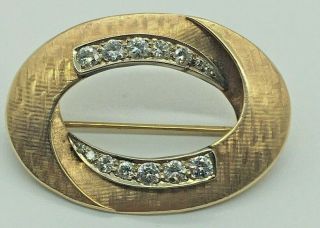 14k Yellow Gold & Diamond Modernist Pin/brooch 8.  4 Grams - Scrap Or Not - No Rsv