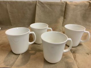 Vintage Corelle Winter Frost White Coffee Mugs Cups D Handle Set Of 4 Euc