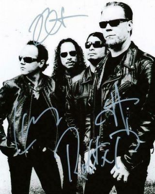 Reprint - Metallica James - Lars - Kirk Autographed Signed 8 X 10 Photo Poster