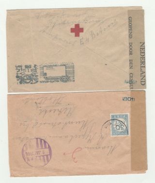 Netherlands Indies Ww2 1946 Red Cross Cover Tjideng Camp Censored To Utrecht Due