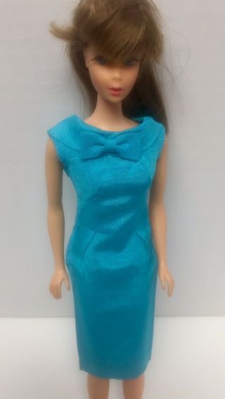 Vintage Barbie Turquoise Silk Sheath Dress Htf