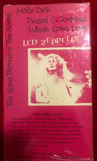 Led Zeppelin The First Cuts Vintage VHS Video Tape 1990 Song Remains The Same 2