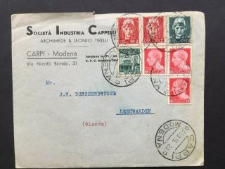 Italy 1945 Cover To Netherlands With Contents Ex.  Societa Industria Capelli