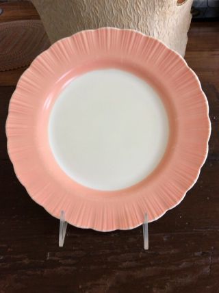 Vintage Depression Glass Macbeth Evans Pink & White Cremax Dinner Plate