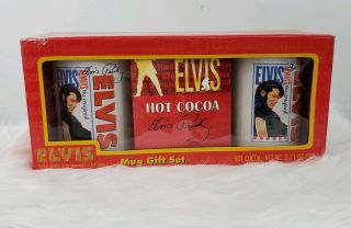 Elvis Presley Coffee Mugs 2 Cups Hot Cocoa Gift Set Stamp Graphic