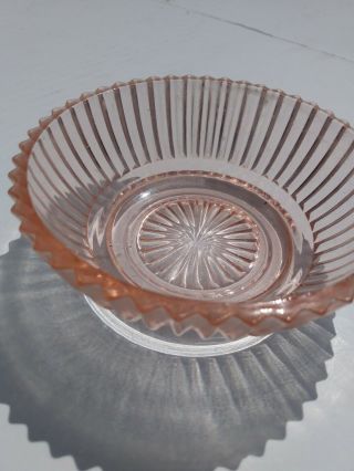 Vintage Pink Queen Mary Depression Glass Bowl 6.  25 Inch
