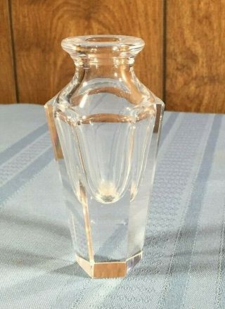 Small Glass Crystal Bud Vase Hexagonal Base 4.  25 "
