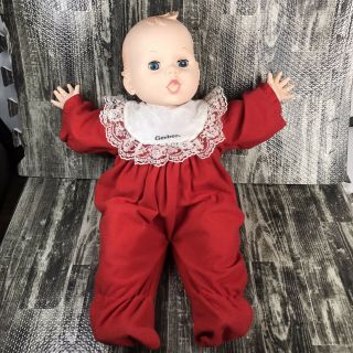 Vintage Gerber Baby Doll 1990 Red Pajamas Sleepy Eyes Open Close Sleep 20”