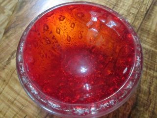 Vintage Murano? Art Glass Red Silver Flecked Bowl Bonbon Dish 4.  5 "
