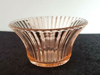 Vintage Anchor Hocking Queen Mary 4 " Pink Serving Bowl Fluted Depression Glass