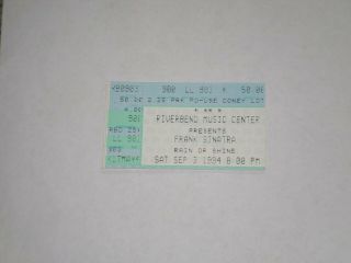 Frank Sinatra Concert Ticket Stub - 1994 - Riverbend Music Center - Cincinnati,  Oh