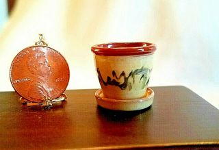 Igma Artisan Jane Graber Miniature Painted Flower Pot 1:12 Scale