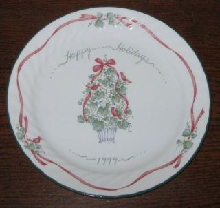 Callaway 10 " Happy Holiday 1999 Christmas Plate Ivy Tree Corelle Corning Swirl