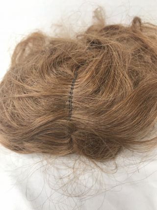 Vintage Antique Human Hair Doll Wig Brown Size 11