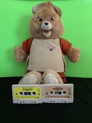 1984/1985 Vintage Teddy Ruxpin Talking Plush Bear With Tapes Fully Functional