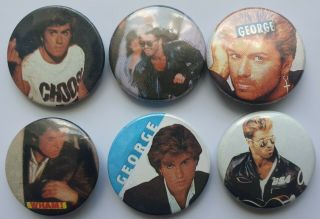 George Michael Wham Vintage Button Badges 80 