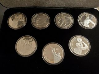 Michael Jordan Upper Deck 7 Coin Set.  999 Silver 209/7200