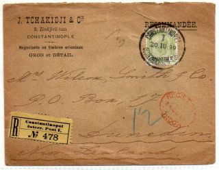 Austrian Levant: 1899 Reg.  Cover To Zealand From Constantinopel