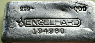 Vintage 10 Oz Engelhard Silver Bar - 3rd Series Linen Reverse (tier - 1)
