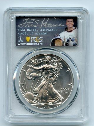 2016 (s) $1 American Silver Eagle 1oz Pcgs Ms70 Fred Haise