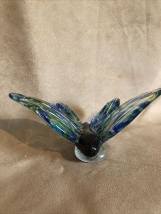 Dynasty Gallery Glass Blue with Pink Butterfly Figurine Paperweight 2