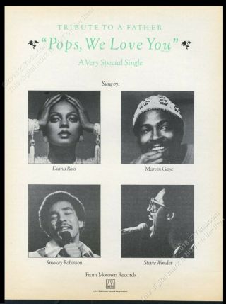 1978 Marvin Gaye Stevie Wonder Diana Ross Smokey Robinson Photo Trade Print Ad