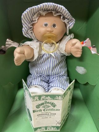 Vintage 1985 Cabbage Patch Kids Preemie Doll W/ Box March Of Dimes W Certificate