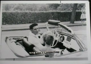 Vtg Photo - Elvis In His Convertible With Girlfriend - Unseen - Unpublished