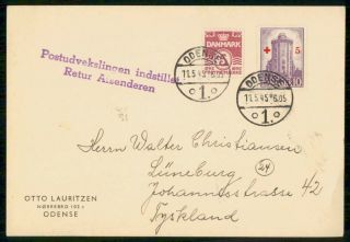 Mayfairstamps Denmark 1945 Odense Round Tower Card Wwg_02169
