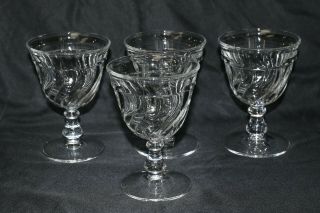 Set Of 4 Fostoria Glass Colony Clear Footed Water Goblets - Swirl Pattern
