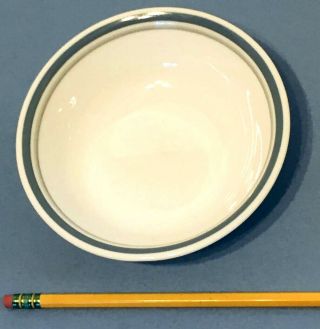 Corelle Indigo White With Slate Blue Gray Striped Edge Dessert 5.  4 " X 1.  3 " Bowl