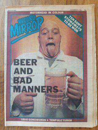 Record Mirror Newspaper November 8th 1980 Bad Manners Cover Motorhead Poster