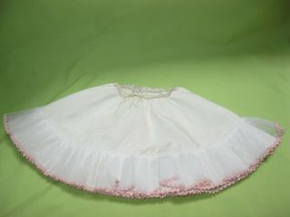Vintage 1950s Madame Alexander Cissy Doll White Taffeta Slip Pink Rick Rack Trim