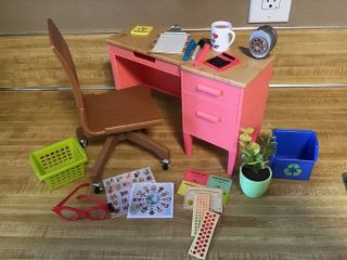 Our Generation 18” Doll Awesome Academy Teacher’s Desk,  Chair W/ Accessories