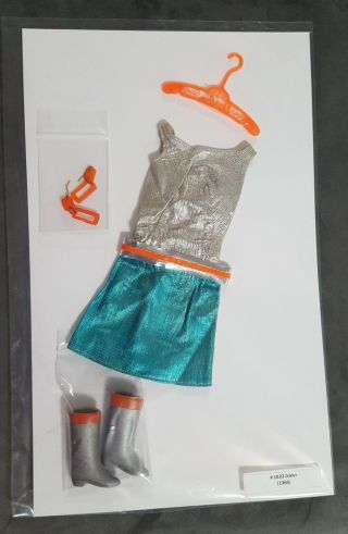 Vintage Barbie Zokko (1968) 1820,  Dress,  Boots,  & Orange Dangle Earrings
