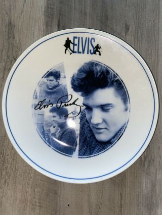 Elvis Presley Signature 8 1/4 " Collectible Plate Just For You Blue Christmas