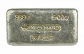 Vintage Engelhard Bull Logo Canada 7th Series 5 Oz.  999 Silver Bar Est.  7500