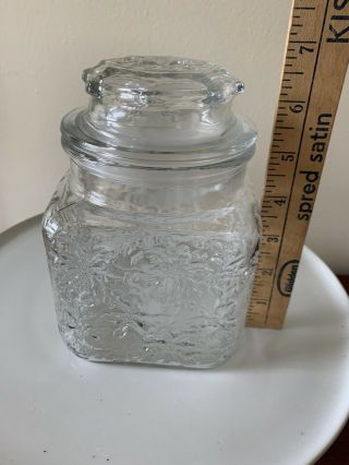 PRINCESS HOUSE Crystal Glass Square Canister Jar with Air Tight Lid FANTASIA 2