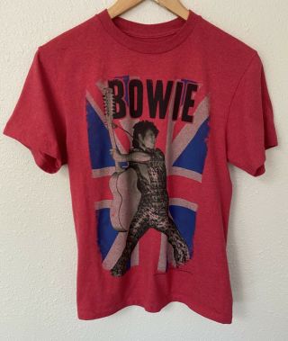 The David Bowie Archive Red David Bowie T - Shirt Unisex Small Rock N Roll