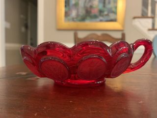 Fostoria Coin Glass Ruby Red Nappy Bowl