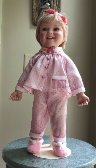 Sweet Dreams,  Shirley Temple 15 " Porcelain Doll,  Danbury,  In Pajamas