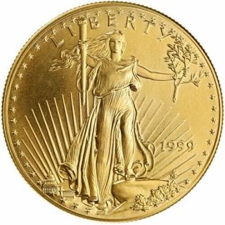 1999 $5 Gold American Eagle 1/10 Oz Gold Coin Gem Bu