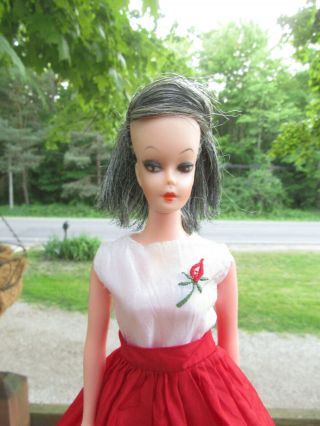 Vintage Barbie Clone BILD LILLI DOLL Eegee Miss Babette? Swirl salt pepper hair 3