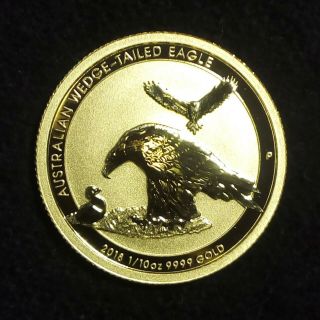 2018 1/10 Oz - Australia Wedge - Tail Eagle Gold Coin Perth,  Mintage : 10,  000