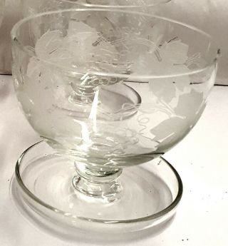 Vintage Grapevine Dessert Comport / Glass 9cm Tall