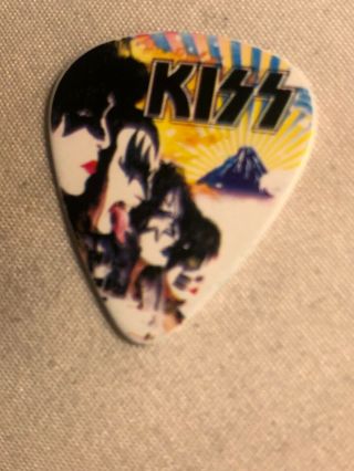 Kiss Mount Fuji Japan Art Guitar Pick Gene Simmons Signed Demon Bass Rare Design