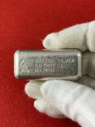Golden Analytical Ga Vintage 5oz Poured.  999 Silver Bar Ingot