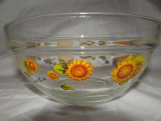 Durable Heat Resistant Glass 1 Bowl Sunflower Flower Dute 5.  5x2.  5 Small