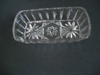 Vintage Clear Pressed Glass Rectangular Serving / Relish Dish